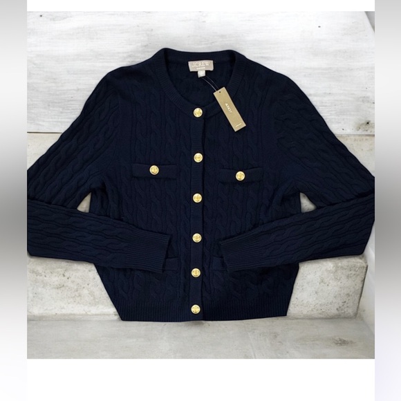 J. Crew Sweaters - NWT- J. Crew Women's Navy Cable Knit Cardigan (SOLD OUT STYLE)